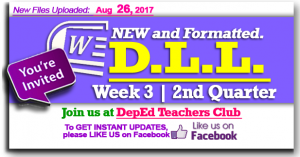 Week 3 - 2nd Quarter - Daily Lesson Log