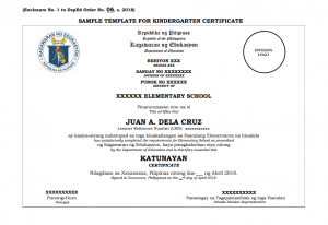 Sample Template For Kindergarten Certificate