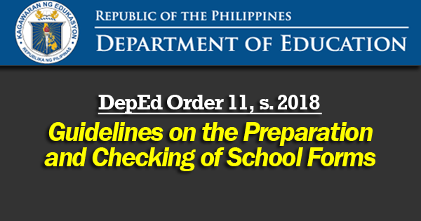 Guidelines on the Preparation and Checking of School Forms