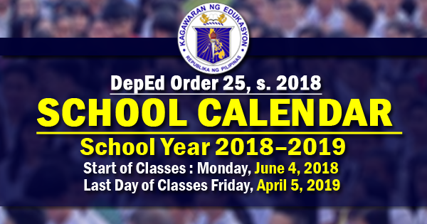 deped school calendar 2018-2019