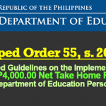 Revised Guidelines on the Implementation of P4,000.00 Net Take Home Pay for Department of Education Personnel