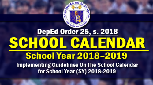 Guidelines for school calendar 2018 - 2019