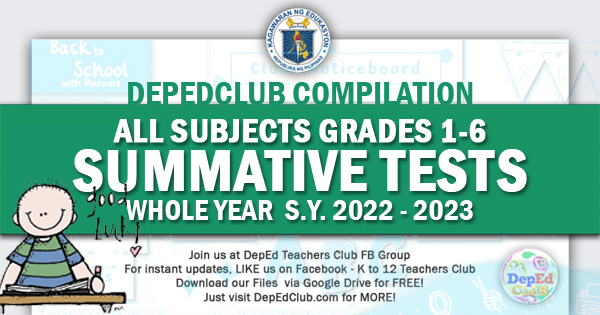 Grades 1-6 All Subjects Whole Year Summative Tests