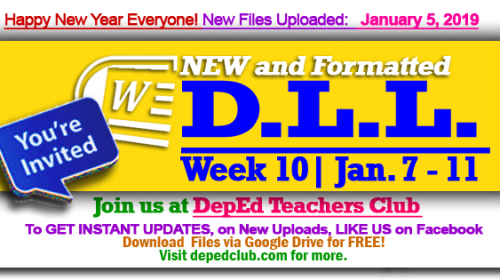 Week 10 Daily Lesson Log