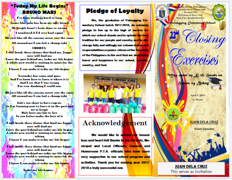 Sample Graduation Program The Deped Teachers Club