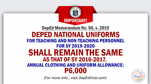 DEPED UNIFORM AND CLOTHING ALLOWANCE