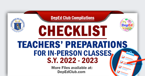 checklist for teachers preparations for school year