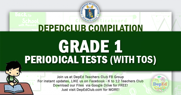 Grade 1 1st Periodical Tests With Tos 3955