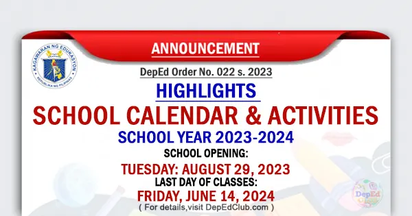 DepEd holidays DepEd Schedule DepEd Activities