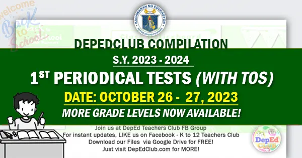 Update 1st Periodical Tests With Tos Compilation Sy 2023 2024 Tests 1324