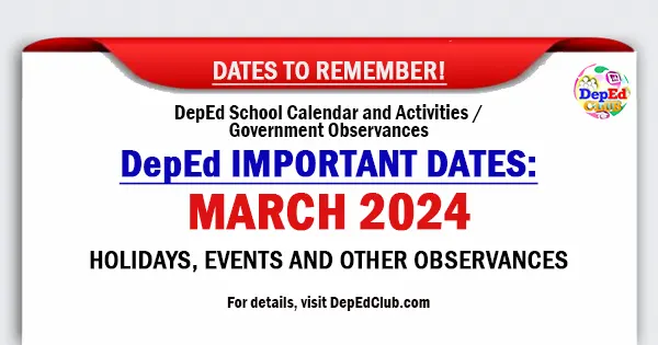 dates to remember March 2024