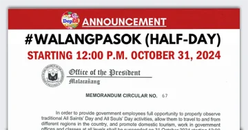 #walangpasok half-day October 31 2024