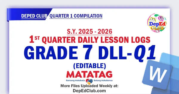 Grade 7 Daily Lesson Log (DLL) 1st Quarter – MATATAG Curriculum SY 2025–2026 preview