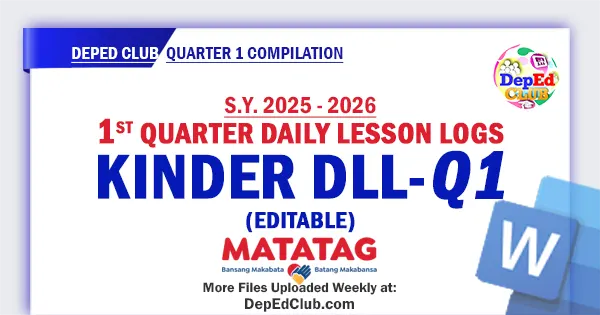 Kinder Daily Lesson Log (DLL) 1st Quarter – MATATAG Curriculum SY 2025–2026 preview