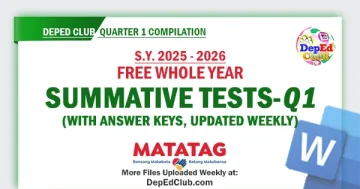 Download MATATAG Summative Test Quarter 1 Weeks 1–8 with Answer Keys in DOCX