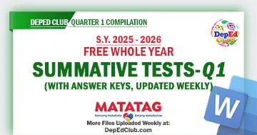 Download MATATAG Summative Test Quarter 1 Weeks 1–8 with Answer Keys in DOCX