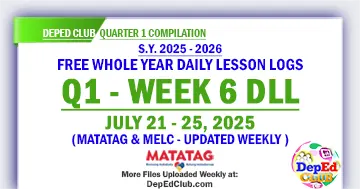 DepEd Quarter 1 Week 6 Daily Lesson Logs Matatag-melc download