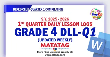 Grade 4 Daily Lesson Log (DLL) 1st Quarter – MATATAG Curriculum SY 2025–2026 preview