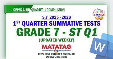 Grade 7 MATATAG Summative Test Quarter 1 Weeks 1–8 with Answer Keys in DOCX