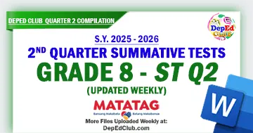 Grade 8 MATATAG Summative Test Quarter 2 Weeks 1–8 with Answer Keys in DOCX